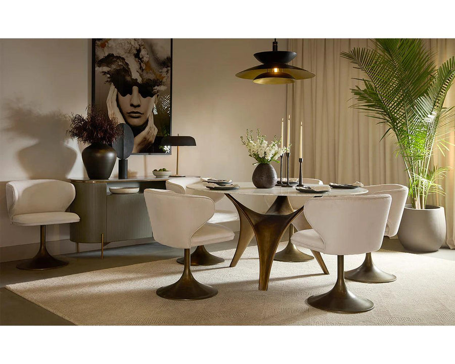 Simone Swivel Dining Chair - Maison Vogue