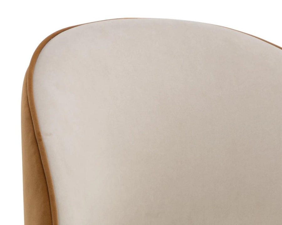 Cavoli Swivel Dining Chair-Meg Taupe/Meg Gold - Maison Vogue