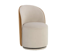 Cavoli Swivel Dining Chair-Meg Taupe/Meg Gold - Maison Vogue