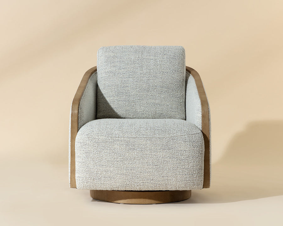 Tasia Swivel Lounge Chair-Merino Cotton
