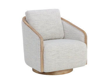 Tasia Swivel Lounge Chair-Merino Cotton