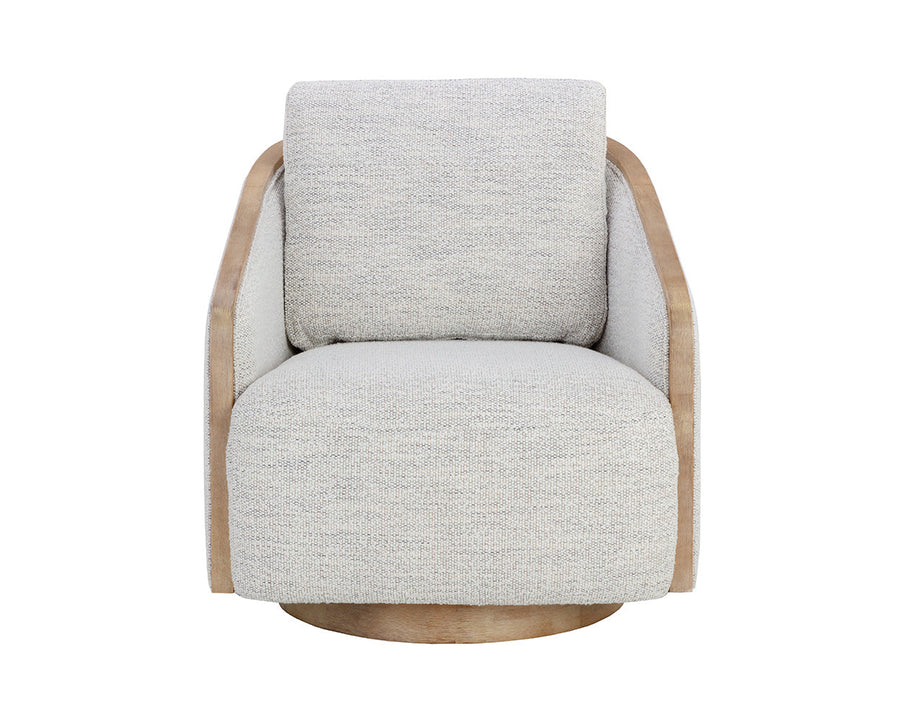 Tasia Swivel Lounge Chair-Merino Cotton