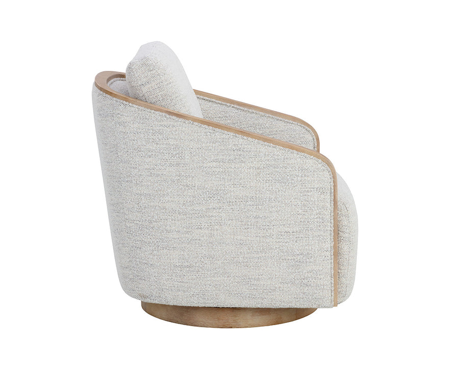 Tasia Swivel Lounge Chair-Merino Cotton