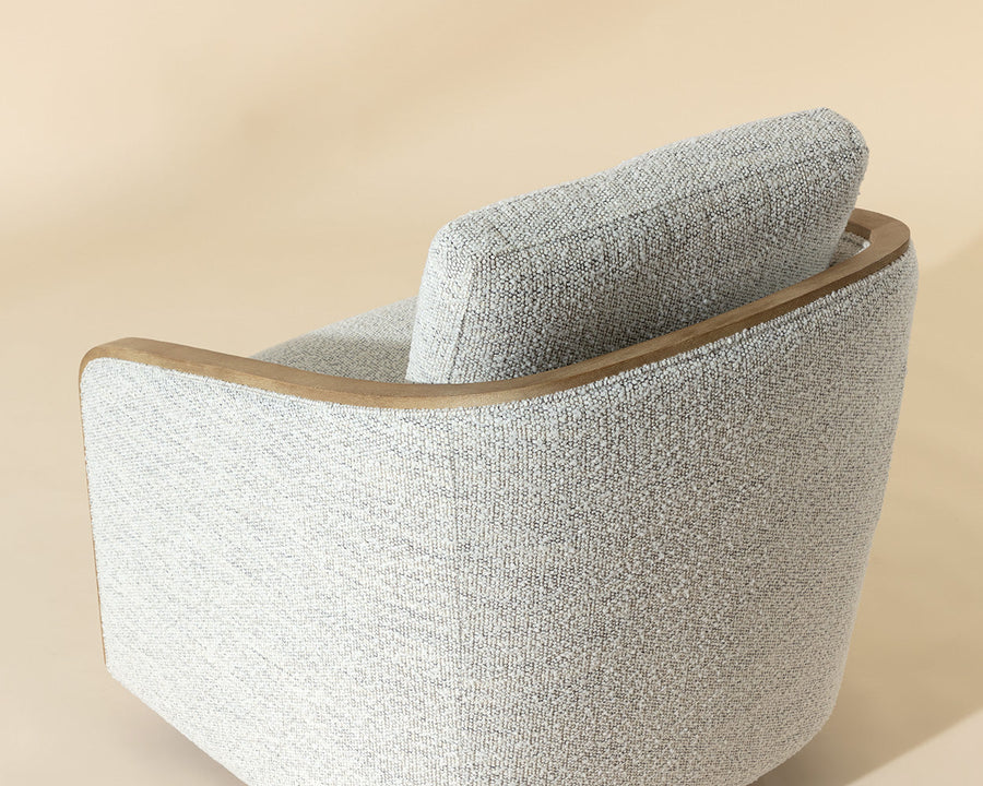 Tasia Swivel Lounge Chair-Merino Cotton