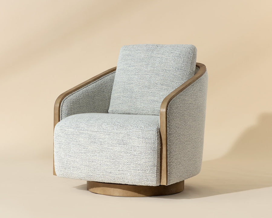 Tasia Swivel Lounge Chair-Merino Cotton