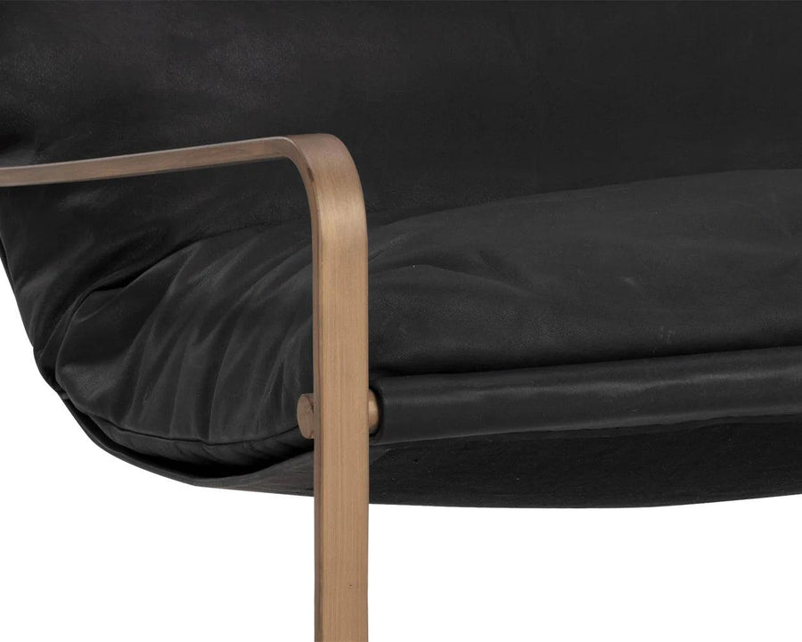 Zancor Lounge Chair - Antique Brass-Black - Maison Vogue