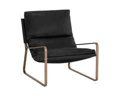 Zancor Lounge Chair - Antique Brass-Black - Maison Vogue