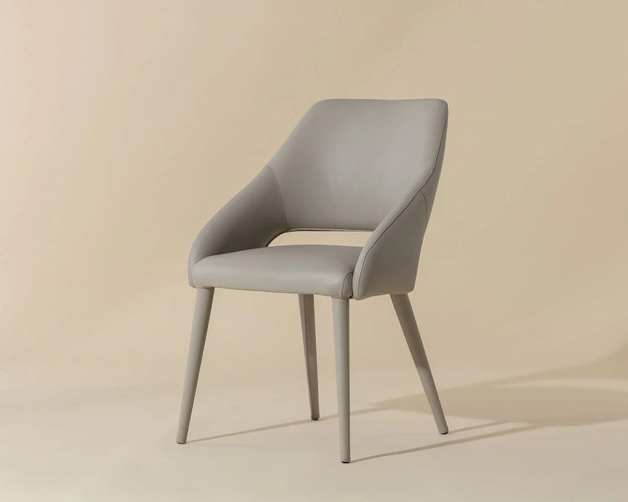 Galen Dining Chair - Linea Light Grey Leather