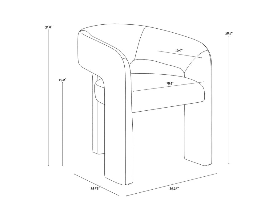 Isidore Dining Armchair-Meg Gold