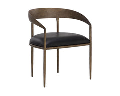 Zanatta Dining Armchair-Black Leather - Maison Vogue