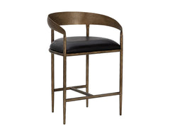 Zanatta Counter Stool-Black Leather - Maison Vogue
