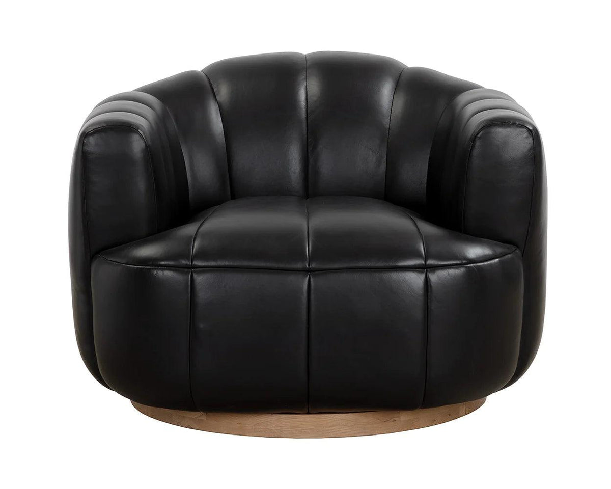 Tadeo Swivel Lounge Chair - Rustic Oak - Maison Vogue