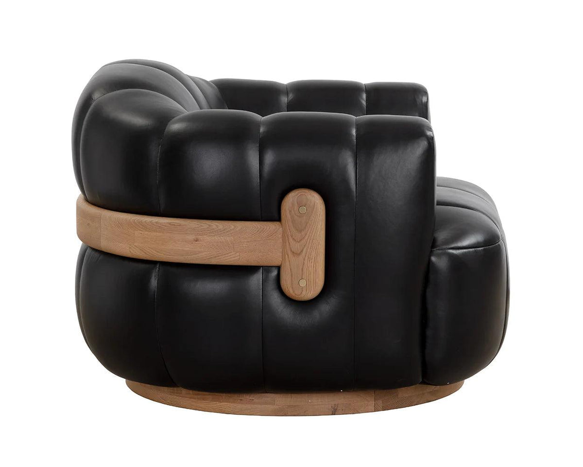Tadeo Swivel Lounge Chair - Rustic Oak - Maison Vogue