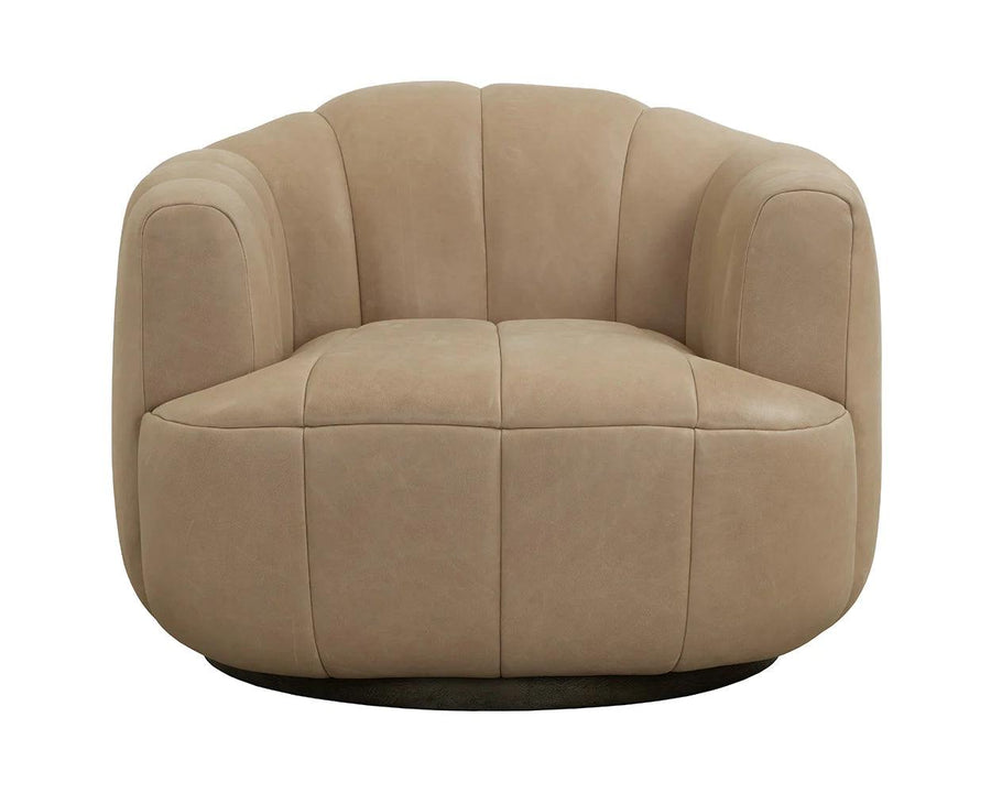 Tadeo Swivel Lounge Chair - Dark Brown - Maison Vogue