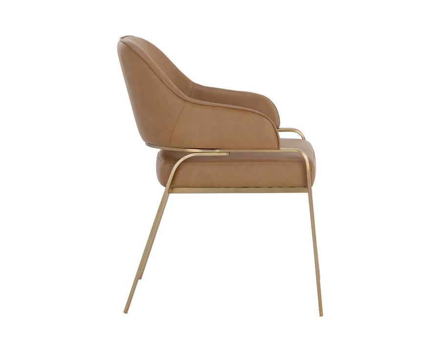 Malachi Dining Armchair-Milliken Cognac