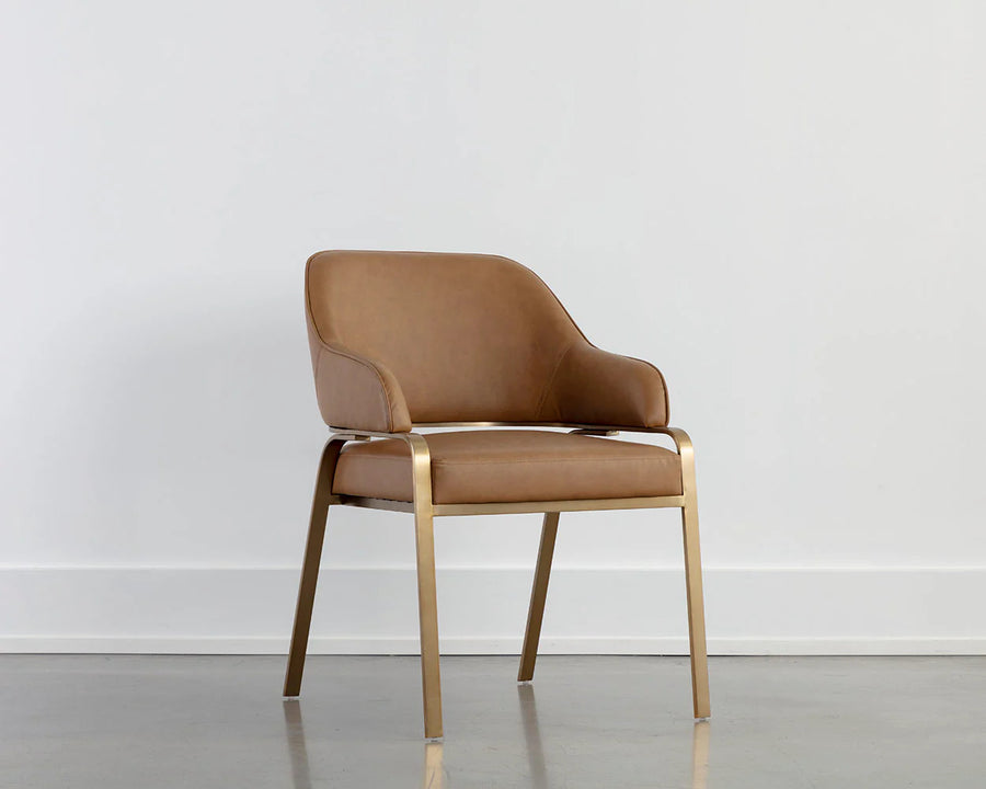 Malachi Dining Armchair-Milliken Cognac