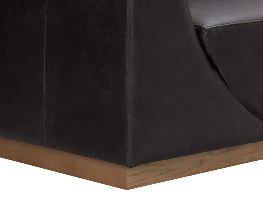 Anakin Sofa - Light Oak-Tuscany Warm Black Leather