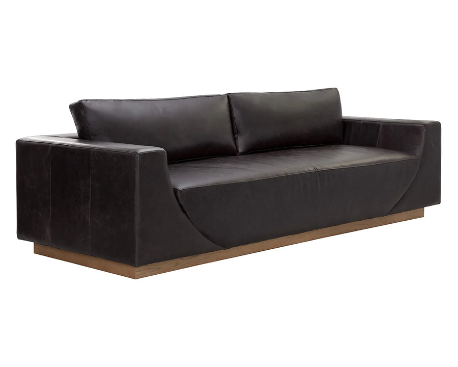 Anakin Sofa - Light Oak-Tuscany Warm Black Leather