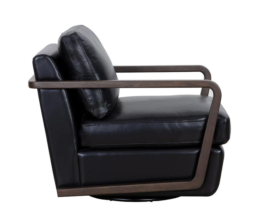 Castell Swivel Lounge Chair - Brown - Maison Vogue