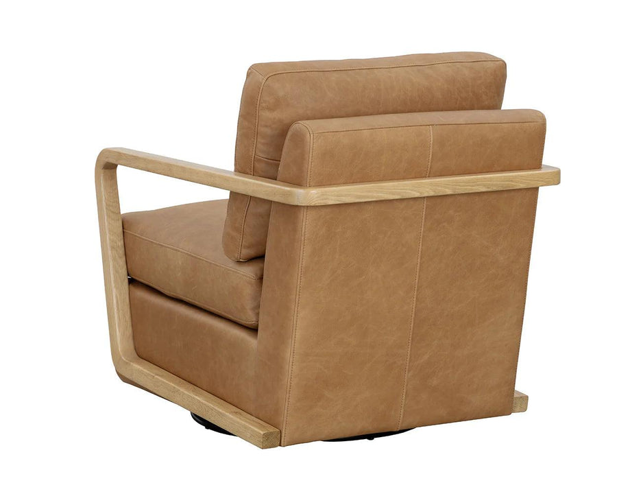 Castell Swivel Lounge Chair - Rustic Oak - Maison Vogue