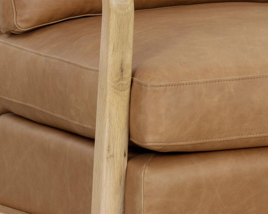 Castell Swivel Lounge Chair - Rustic Oak - Maison Vogue