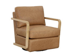 Castell Swivel Lounge Chair - Rustic Oak - Maison Vogue
