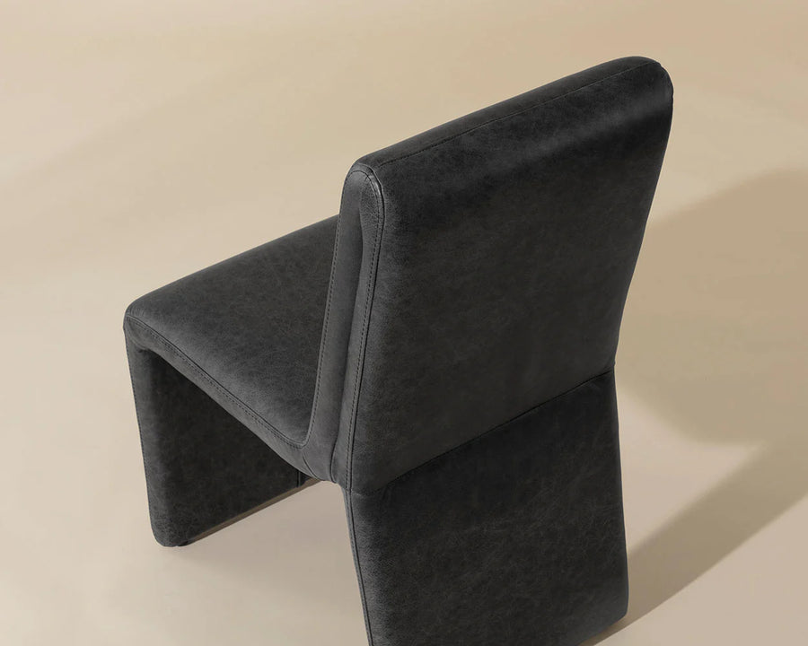 Cascata Dining Chair-Marseille Black Leather