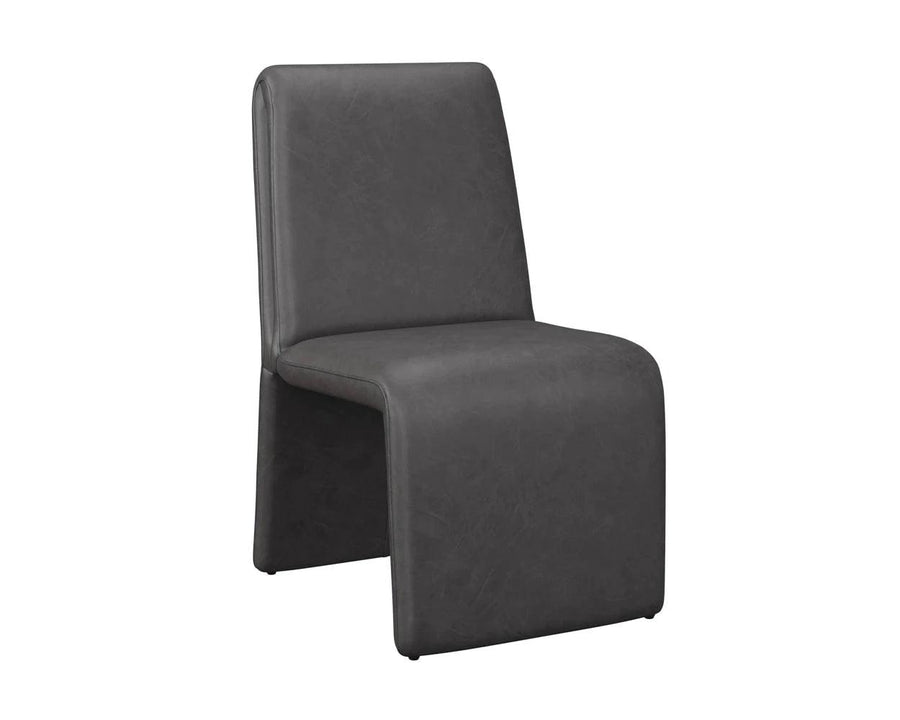 Cascata Dining Chair-Marseille Black Leather - Maison Vogue