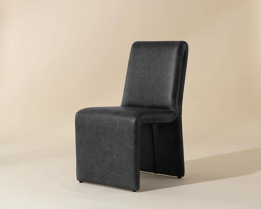 Cascata Dining Chair-Marseille Black Leather