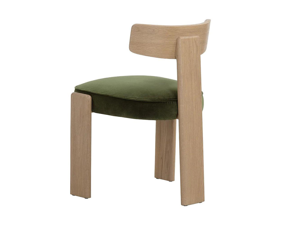 Horton Dining Chair - Rustic Oak-Forest Green (Set of 2) - Maison Vogue