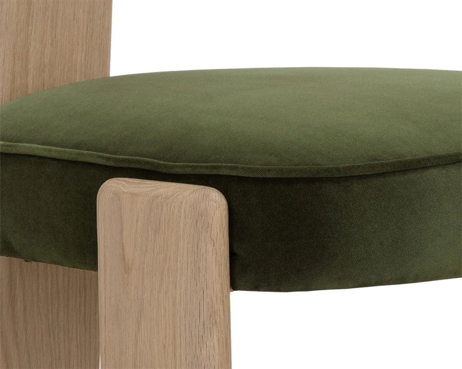 Horton Dining Chair - Rustic Oak-Forest Green (Set of 2) - Maison Vogue