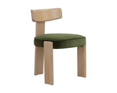 Horton Dining Chair - Rustic Oak-Forest Green (Set of 2) - Maison Vogue