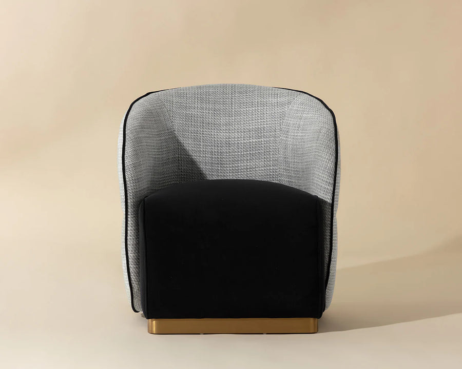 Fatina Lounge Chair-Abbington Black / Vera White Pepper