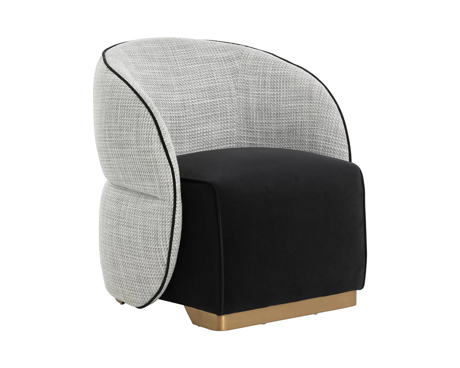 Fatina Lounge Chair-Abbington Black / Vera White Pepper