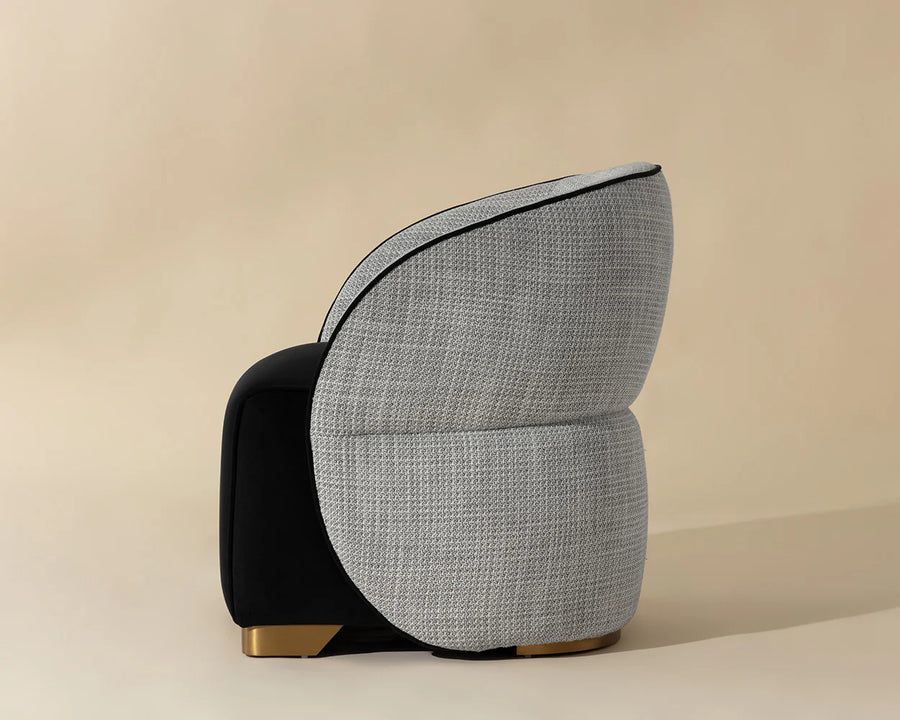 Fatina Lounge Chair-Abbington Black / Vera White Pepper