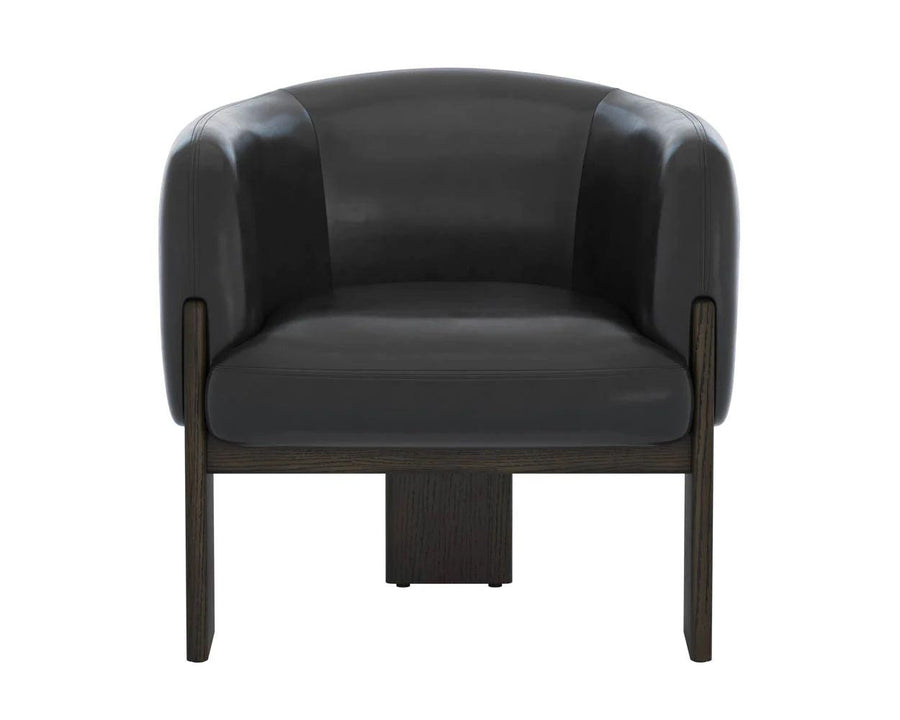 Trine Lounge Chair-Black Leather - Maison Vogue