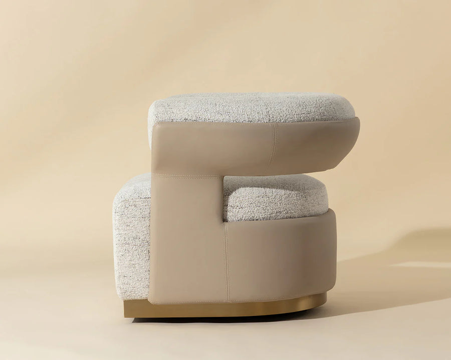 Olida Swivel Lounge Chair-Hailey Moon / Napa Beige