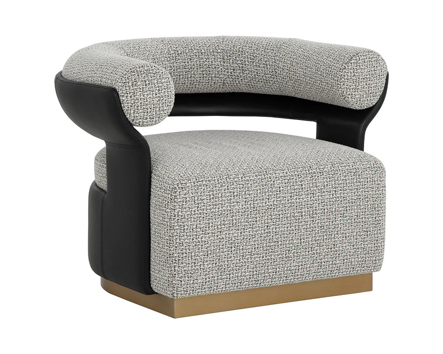 Olida Swivel Lounge Chair-Helios Check Black / Napa Black