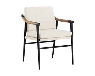 Meadow Dining Armchair-Heather Ivory Tweed - Maison Vogue