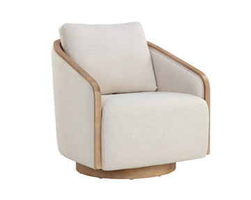 Tasia Swivel Lounge Chair-Effie Linen