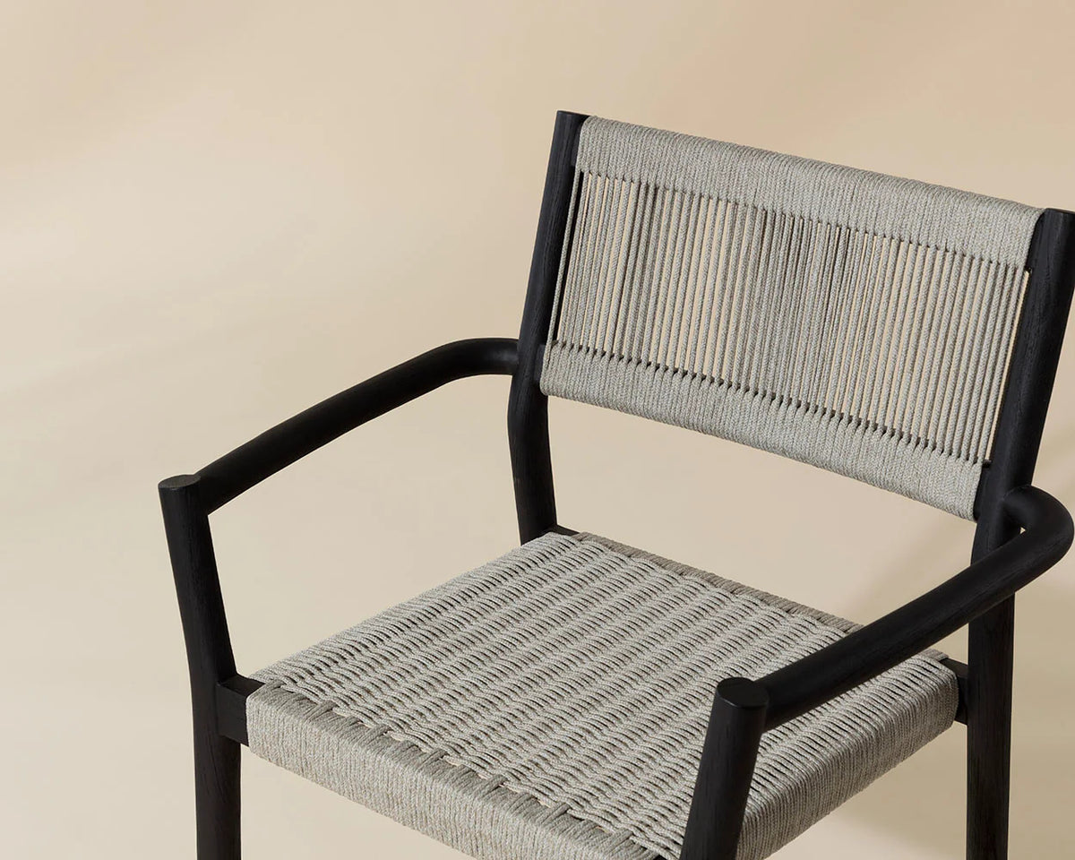 Kavala Stackable Dining Armchair - Charcoal-(Set of 2)