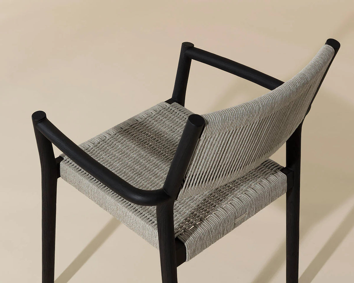 Kavala Stackable Dining Armchair - Charcoal-(Set of 2)