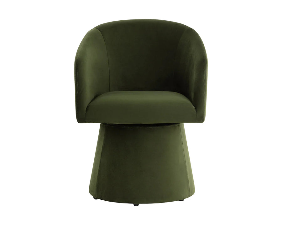 Etta Swivel Dining Armchair-Moss Green