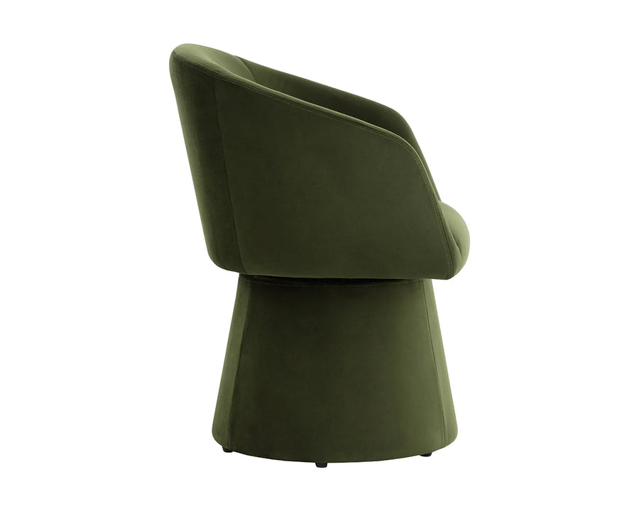 Etta Swivel Dining Armchair-Moss Green