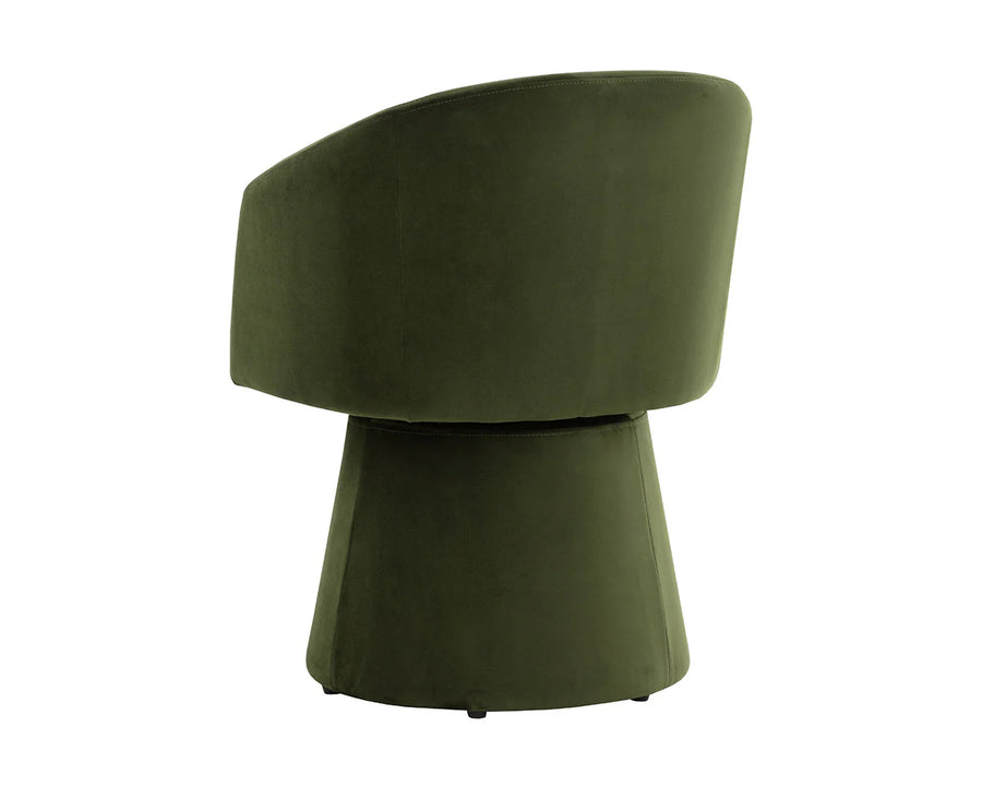 Etta Swivel Dining Armchair-Moss Green