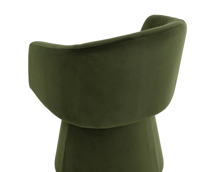 Etta Swivel Dining Armchair-Moss Green