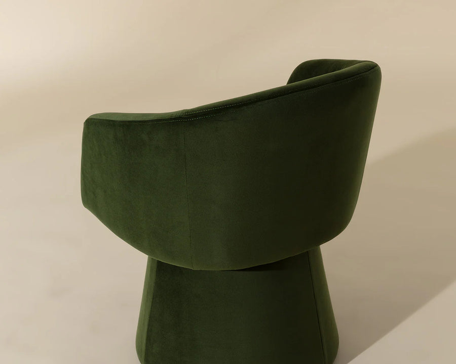 Etta Swivel Dining Armchair-Moss Green