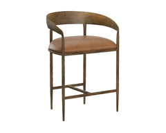 Zanatta Counter Stool-Tan Leather