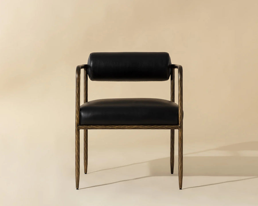 Ajani Dining Armchair-Charcoal Black