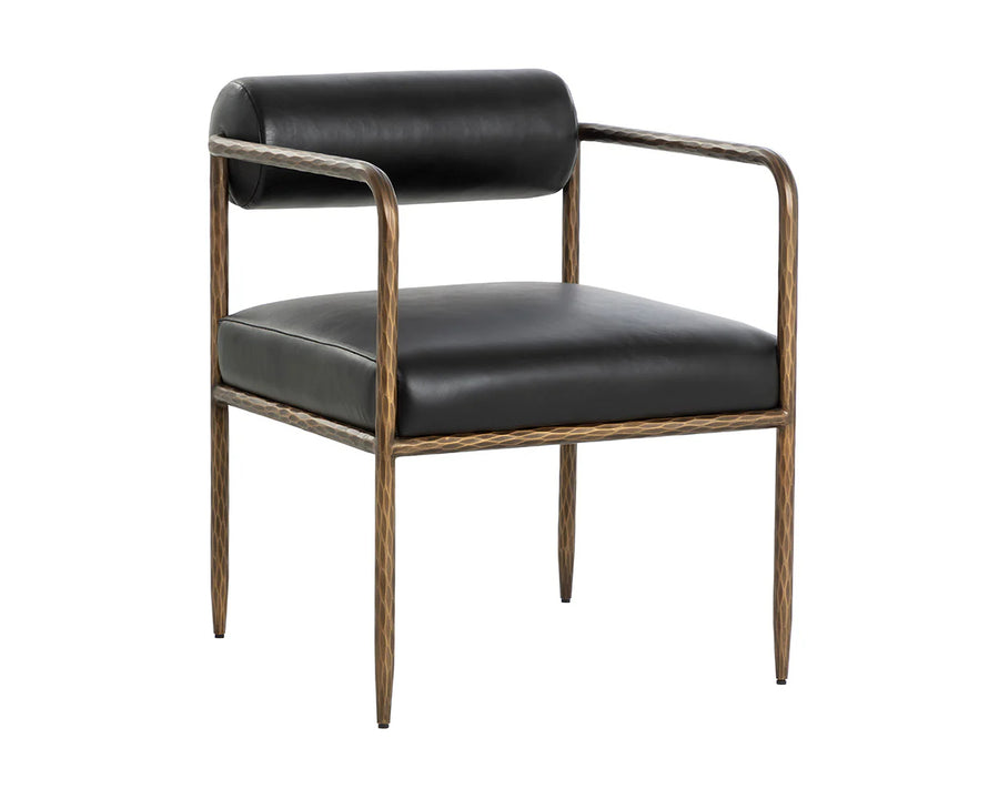 Ajani Dining Armchair-Charcoal Black